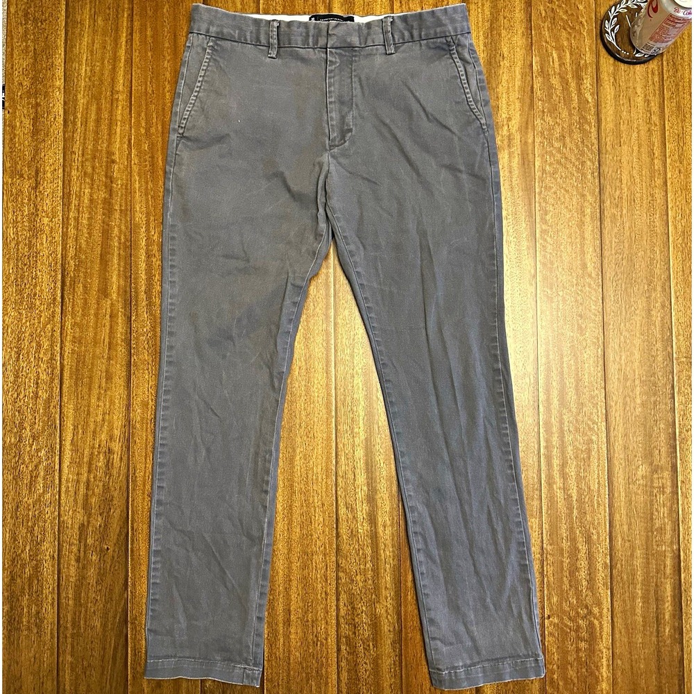 Combatant Gentlemen Gray Slim Fit Chino Pants Mens 33x32 Tapered Twill 70103287